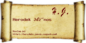 Herodek János névjegykártya