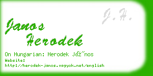 janos herodek business card